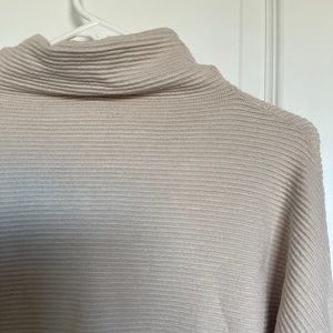 Ribbed Cream Mock Neck Sweater